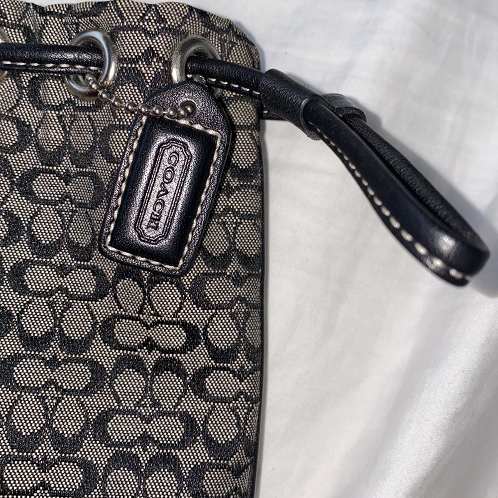 Coach Y2K size Small black and grey bag with strap vintage compact monogram - Picture 4 of 7